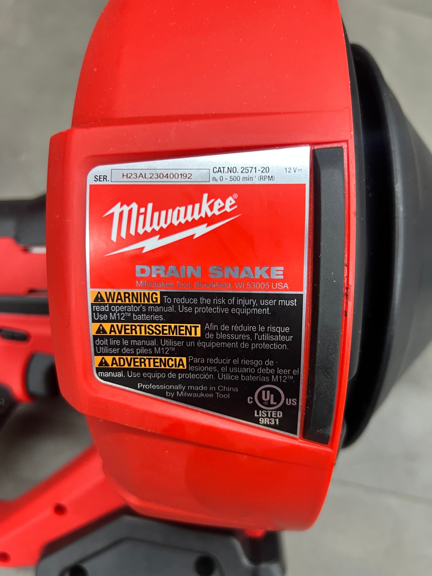 Milwaukee M12 Drain Snake - 2571-20 (New)