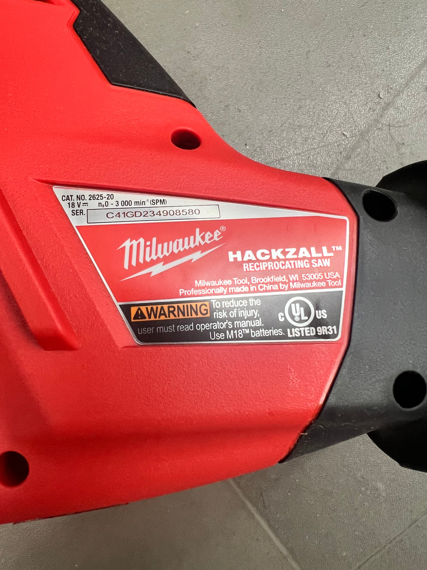 Milwaukee HACKZALL Reciprocating Saw - 2625-20 (New)