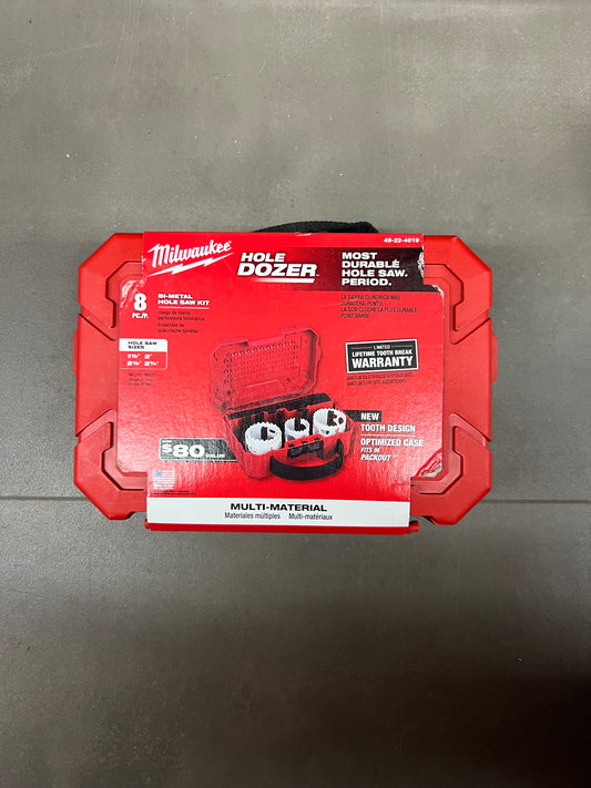 Milwaukee 8pc. Bi-Metal Hole Saw Kit - 49-22-4019 (New)