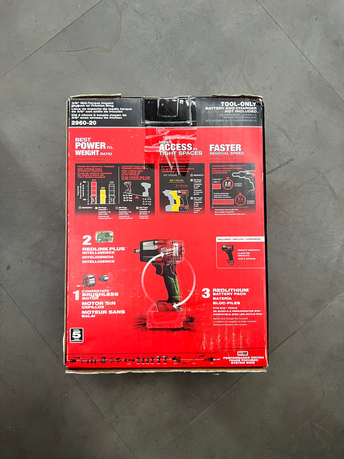 Milwaukee Fuel 3/8” Mid-Torque Impact Wrench w/ Friction Ring - 2960-20 (New)