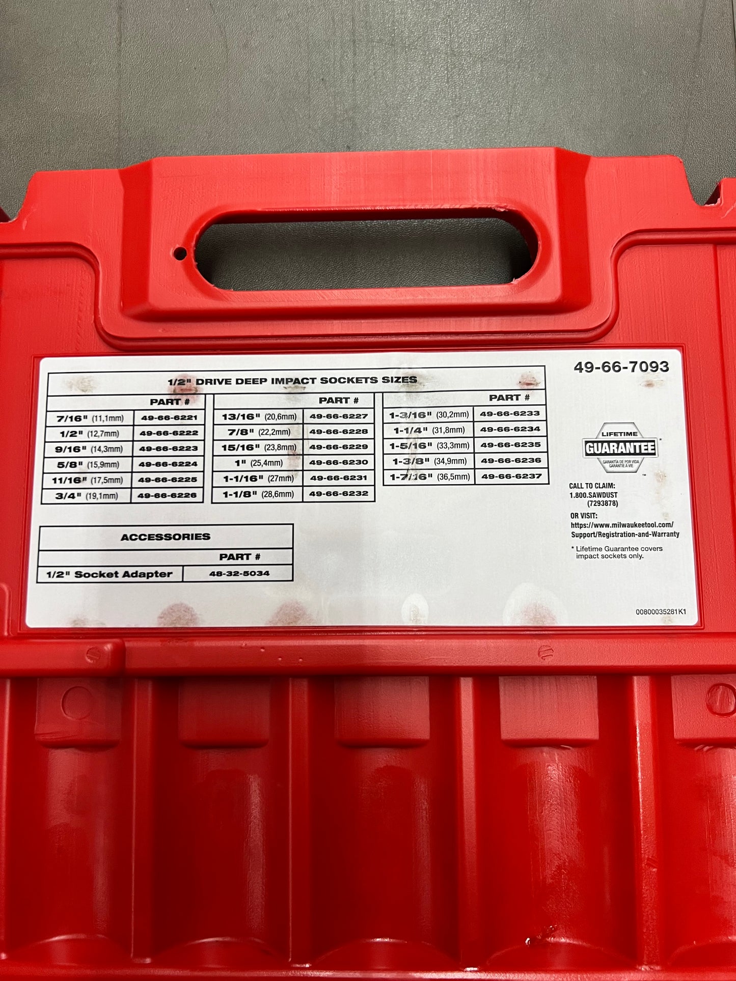 Milwaukee 18pc. 1/2” Drive Impact Socket Kit - 49-66-7093 (New)