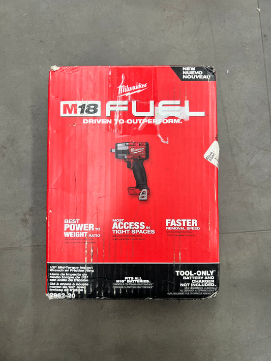 Milwaukee Fuel 1/2” Mid-Torque Impact Wrench w/ Friction Ring - 2962-20 (New in Box)