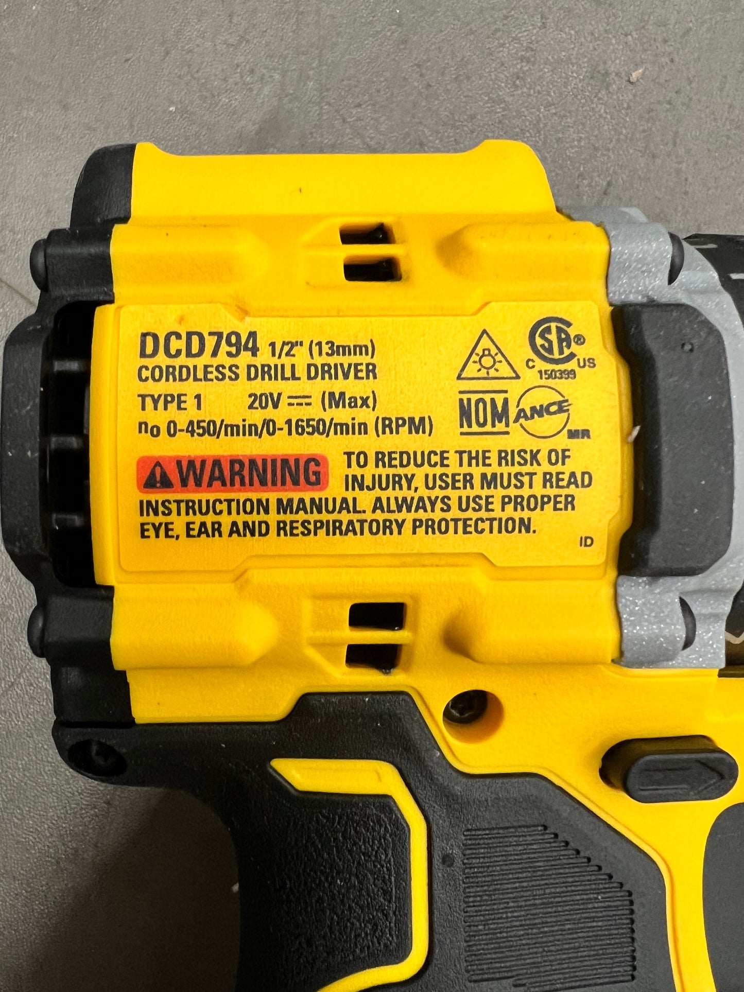 DeWalt 20V Max 1/2” Cordless Drill Driver - DCD794 (New)