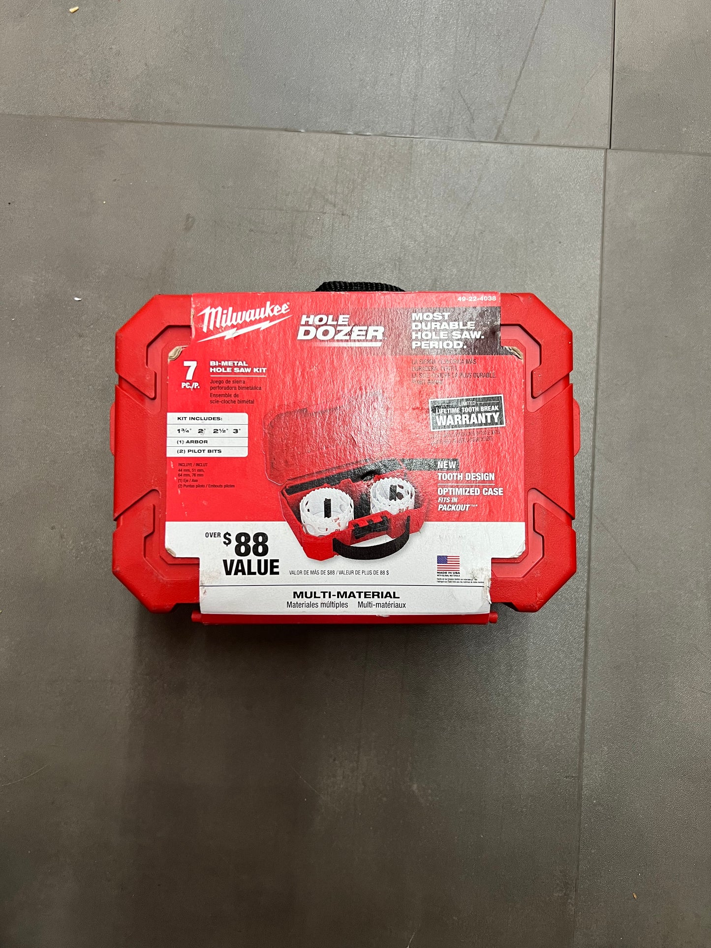 Milwaukee 7pc. Bi-Metal Hole Saw Kit - 49-22-4038 (New)