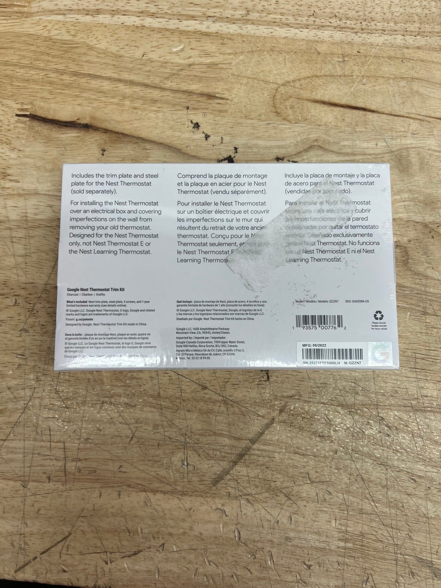 Google Nest Thermostat Trim Kit - Black (New)