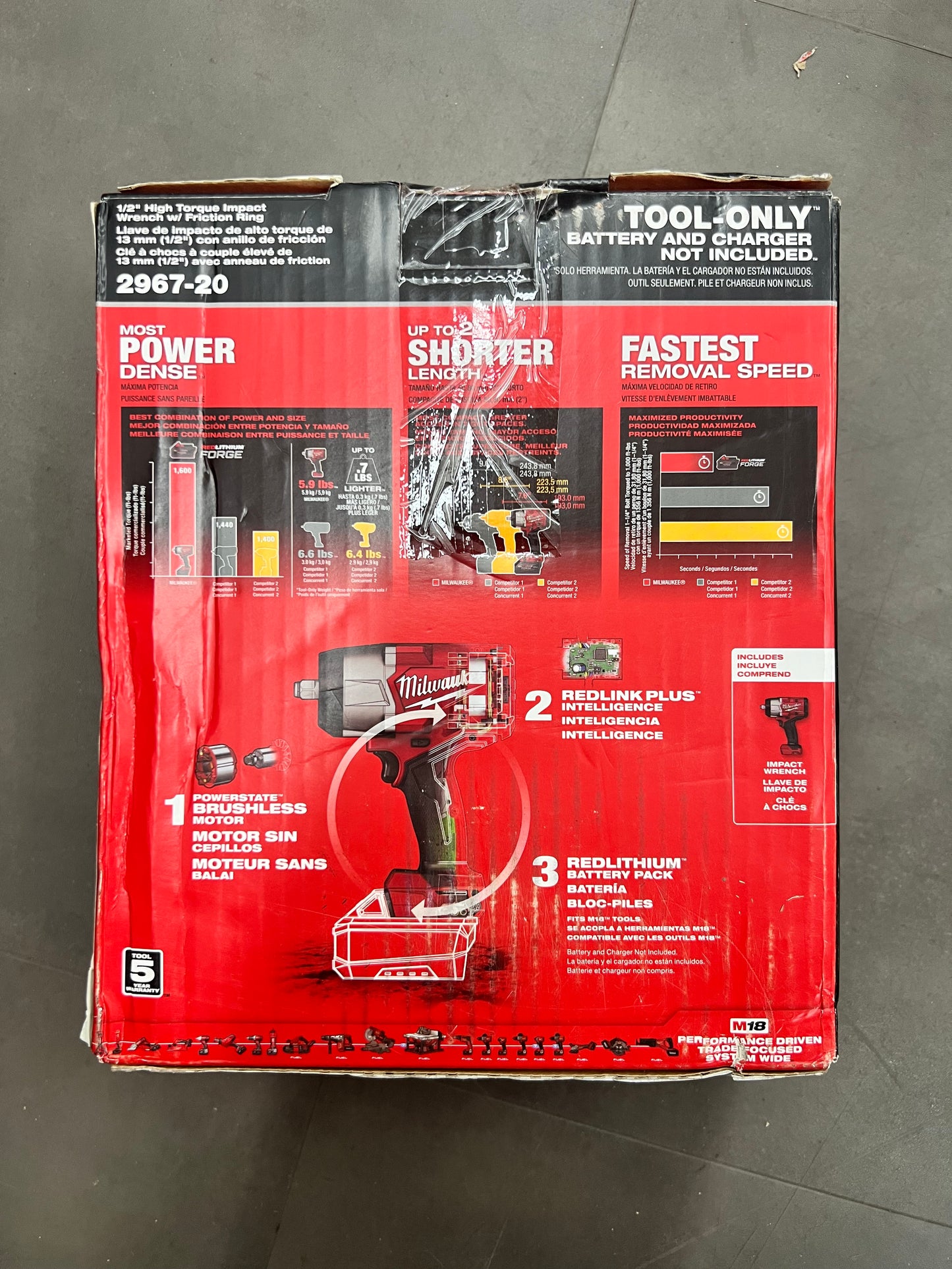 Milwaukee Fuel 1/2” High Torque Impact Wrench w/ Friction Ring - 2967-20 (New)