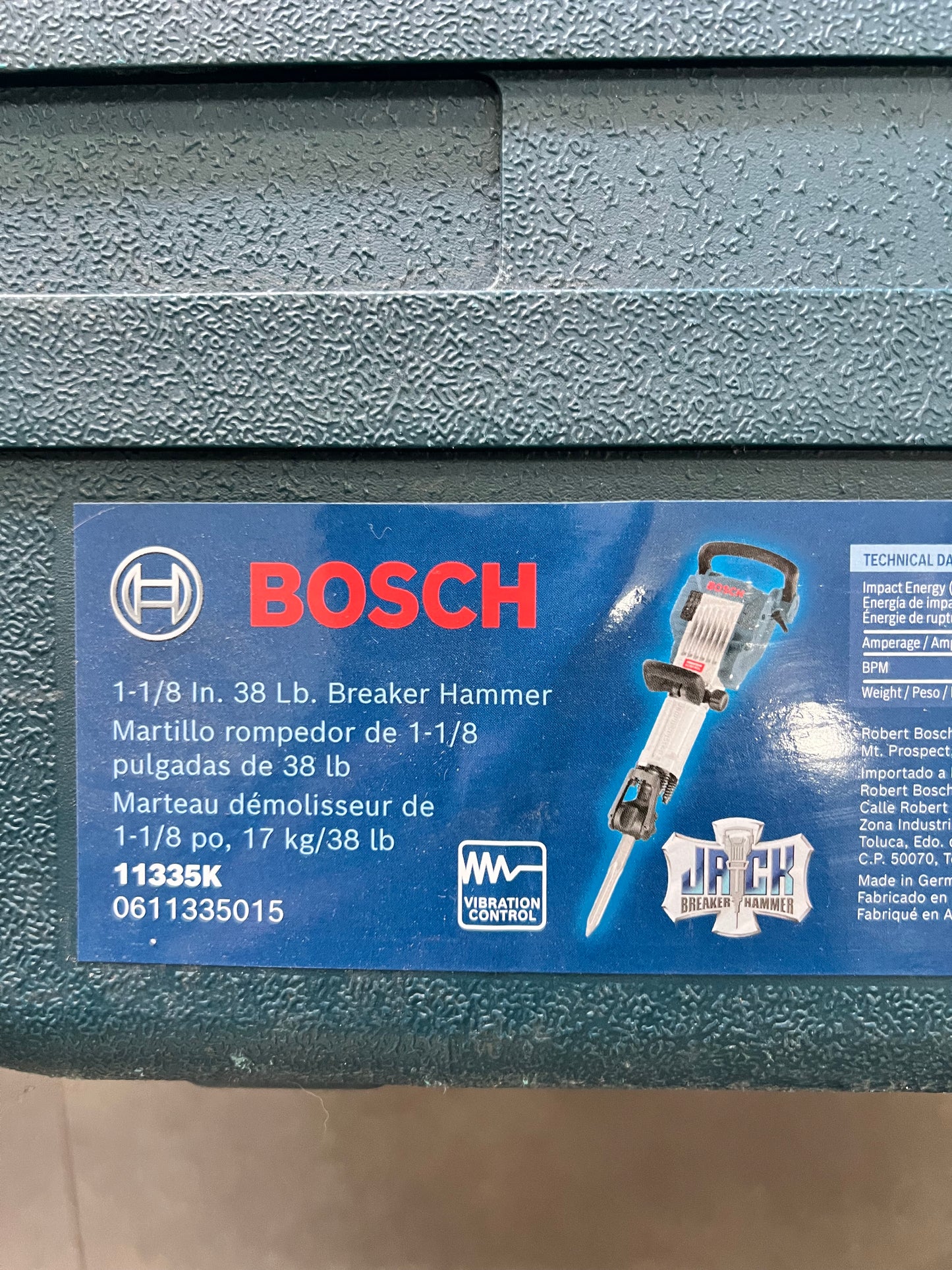 Bosch 1-1/8in. 38lb. Breaker Hammer - 11335K (New)