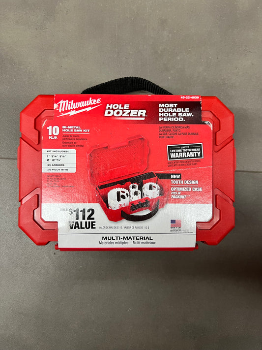 Milwaukee 10pc. Bi-Metal Hole Saw Kit - 49-22-4039 (New)