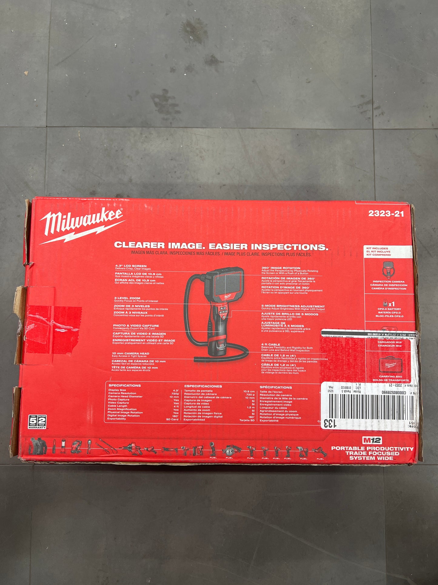Milwaukee REDLITHIUM CP2.0 M12 M-SPECTOR 360 4' Inspection Camera - 2323-21