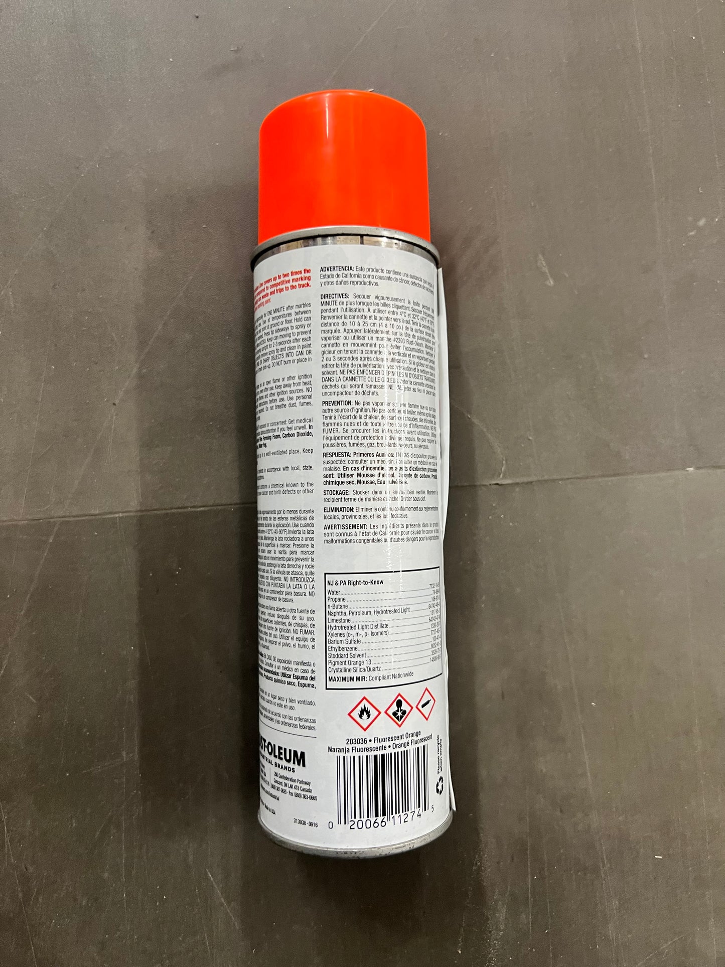 Rust-Oleum Precision Line Water-Base Inverted Marking Paint - Orange (New)
