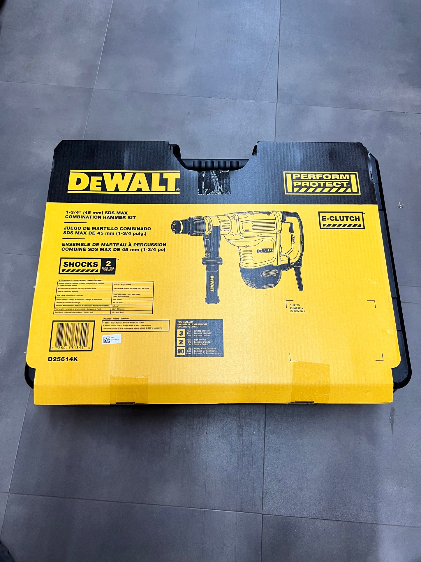 DeWalt 1-3/4” SDS Max Combination Hammer Kit - D25614K (Factory Sealed)