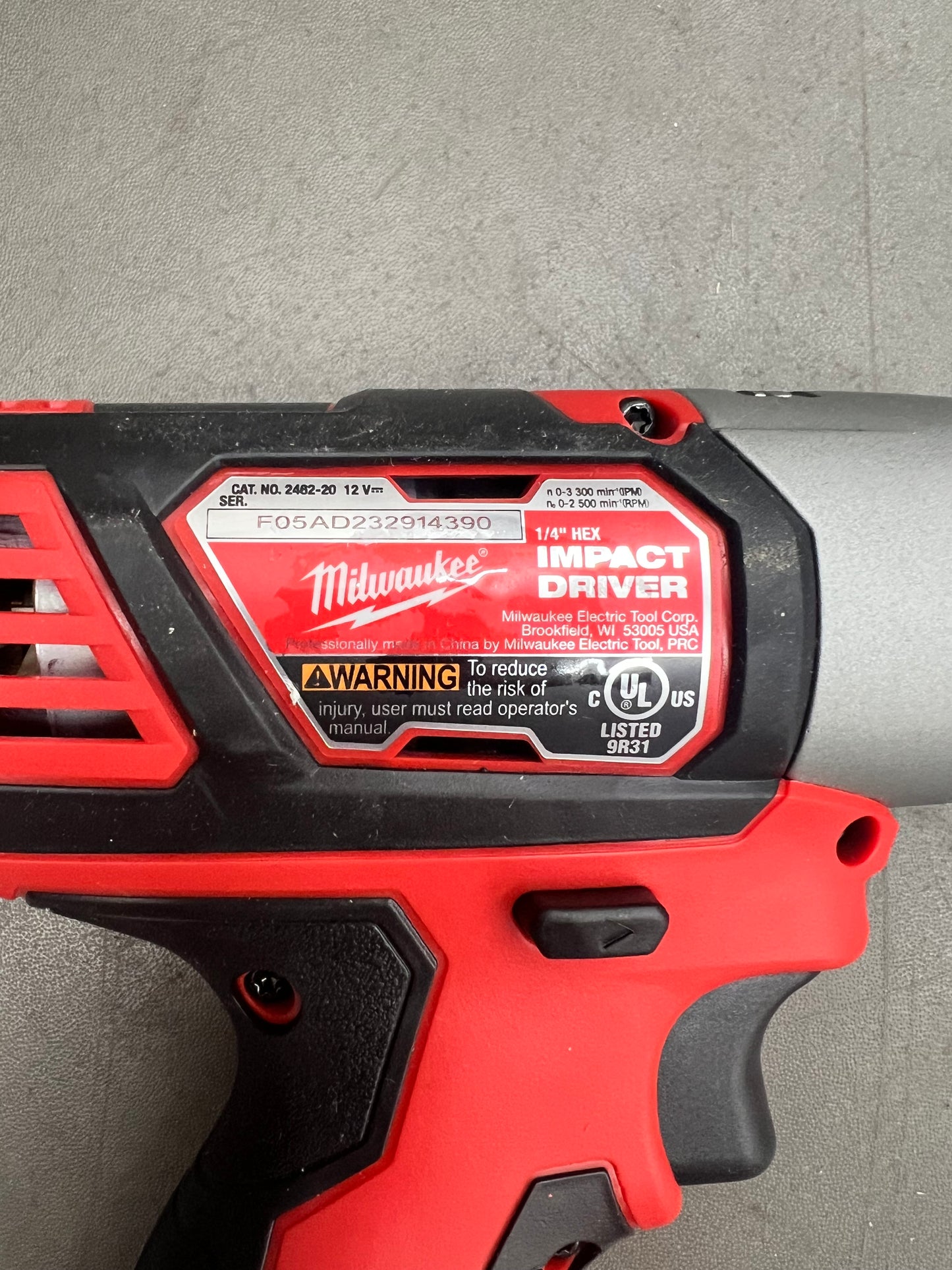 Milwaukee M12 1/4” Hex Impact Driver - 2462-20 (New)
