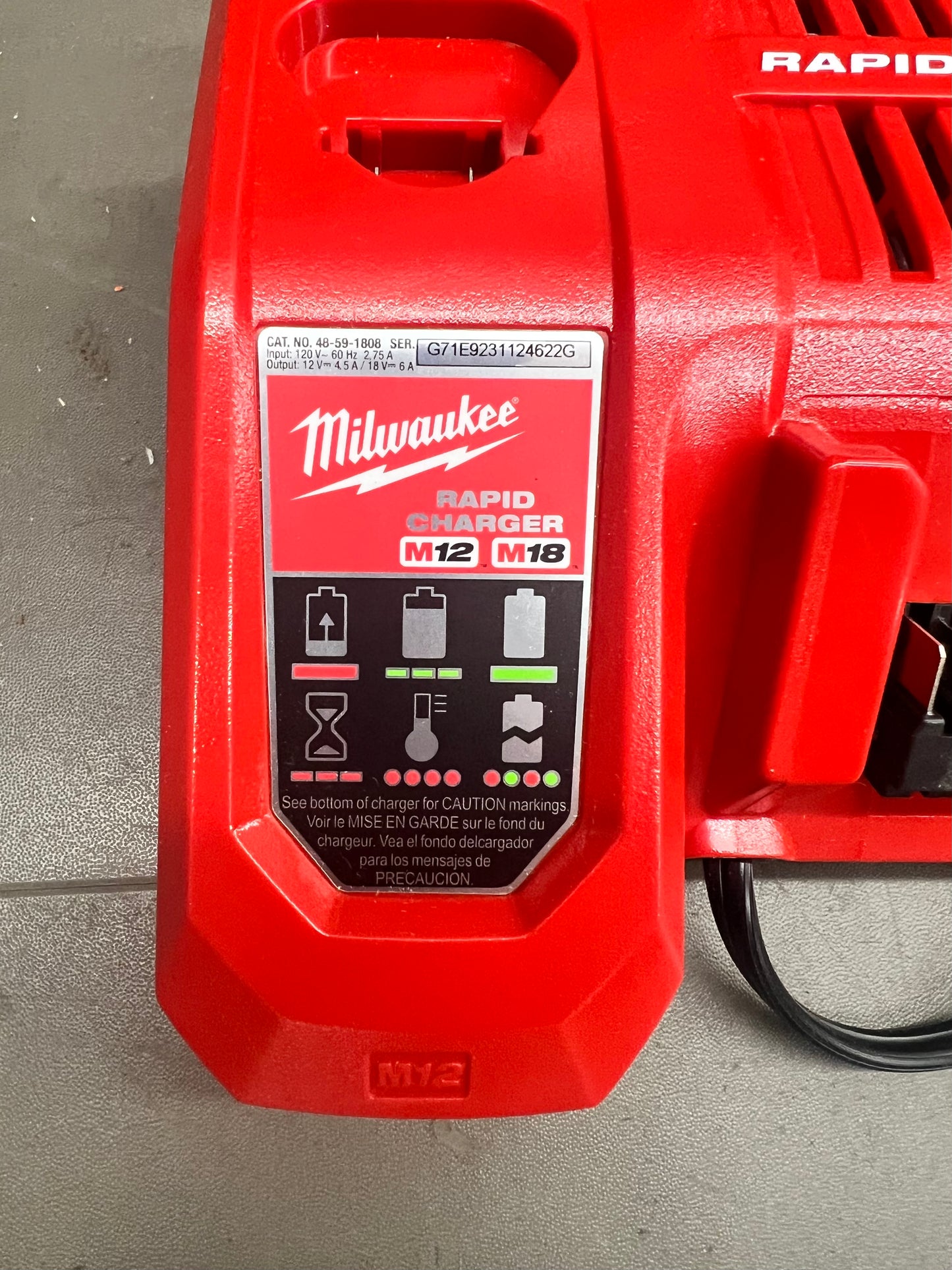 Milwaukee M12/M18 Rapid Charger - 48-59-1808 (New)