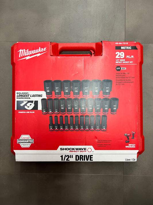 Milwaukee 29pc. 1/2” Drive Impact Socket Kit (Metric) - 49-66-7015 (New)