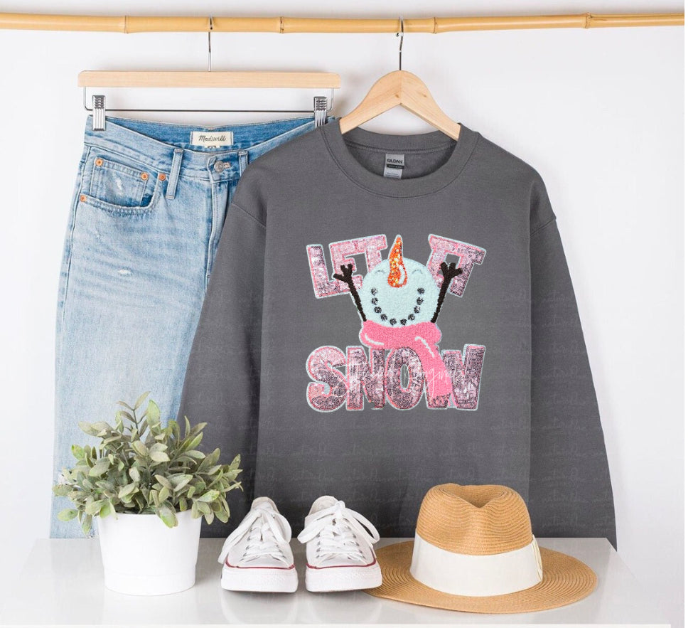 Let It Snow Sequin & Chenille Sweatshirt