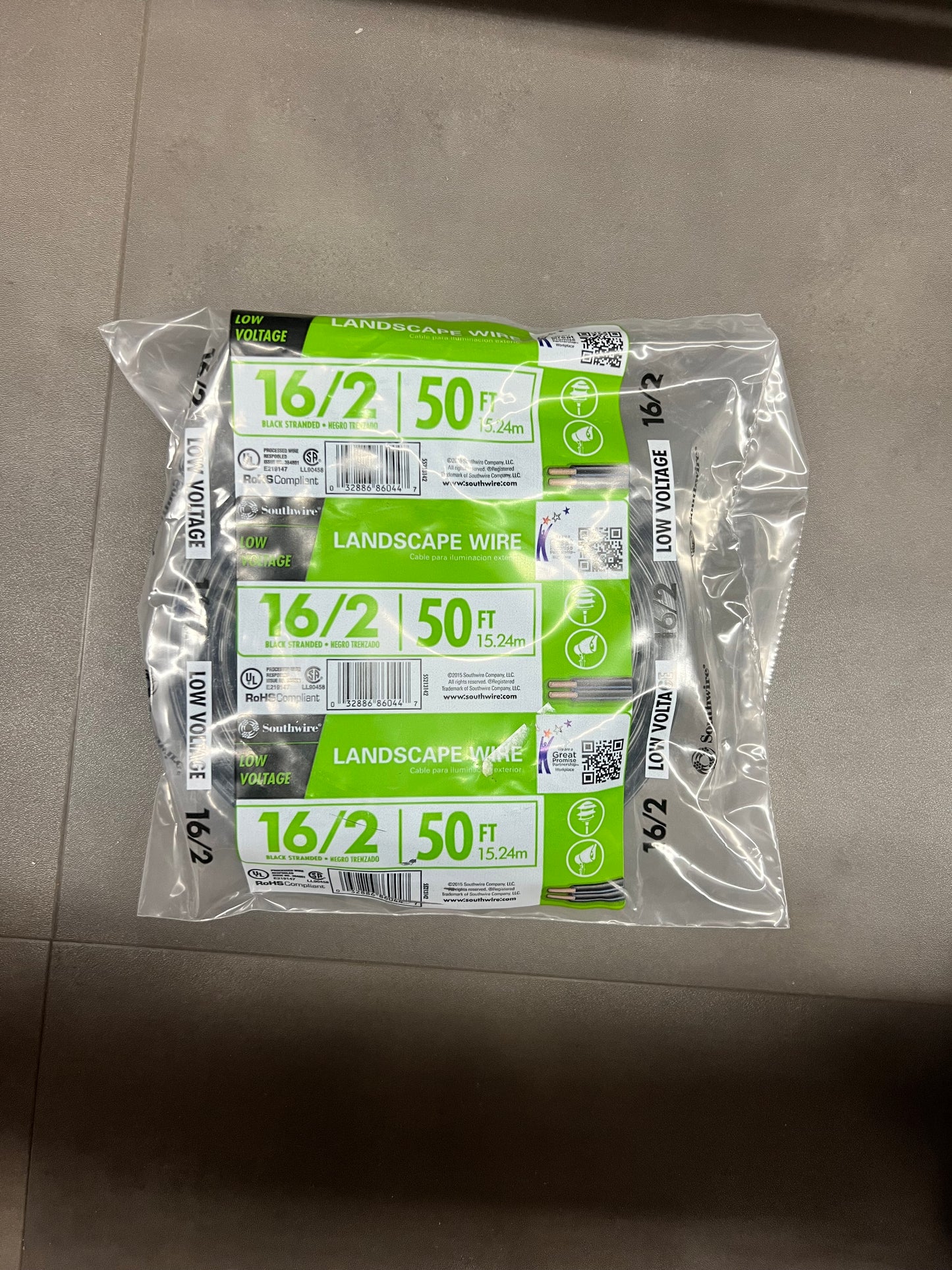 Southwire 50ft. Low Voltage 16/2 Landscape Wire - Black Stranded (New)