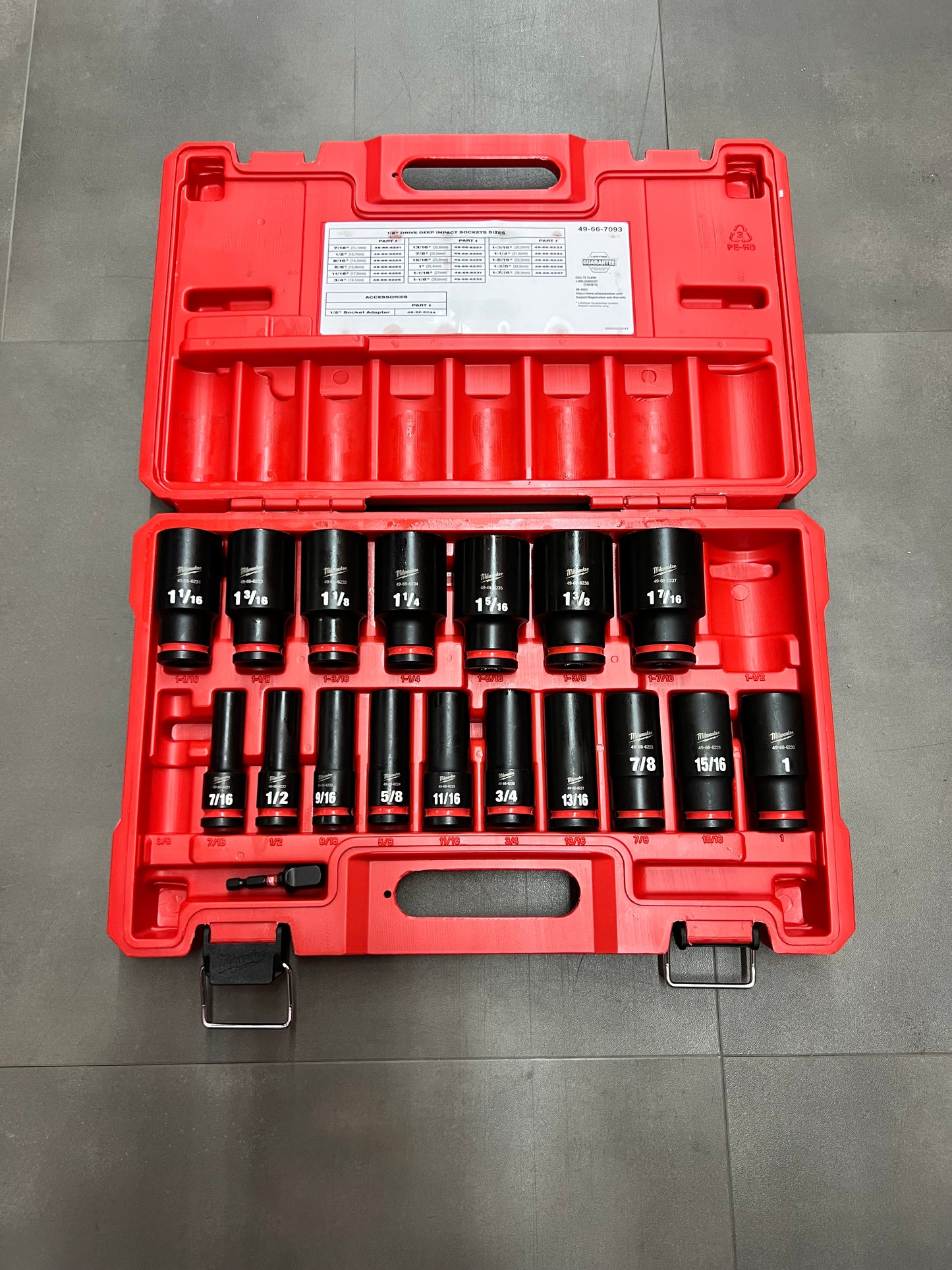 Milwaukee 18pc. 1/2” Drive Impact Socket Kit - 49-66-7093 (New)