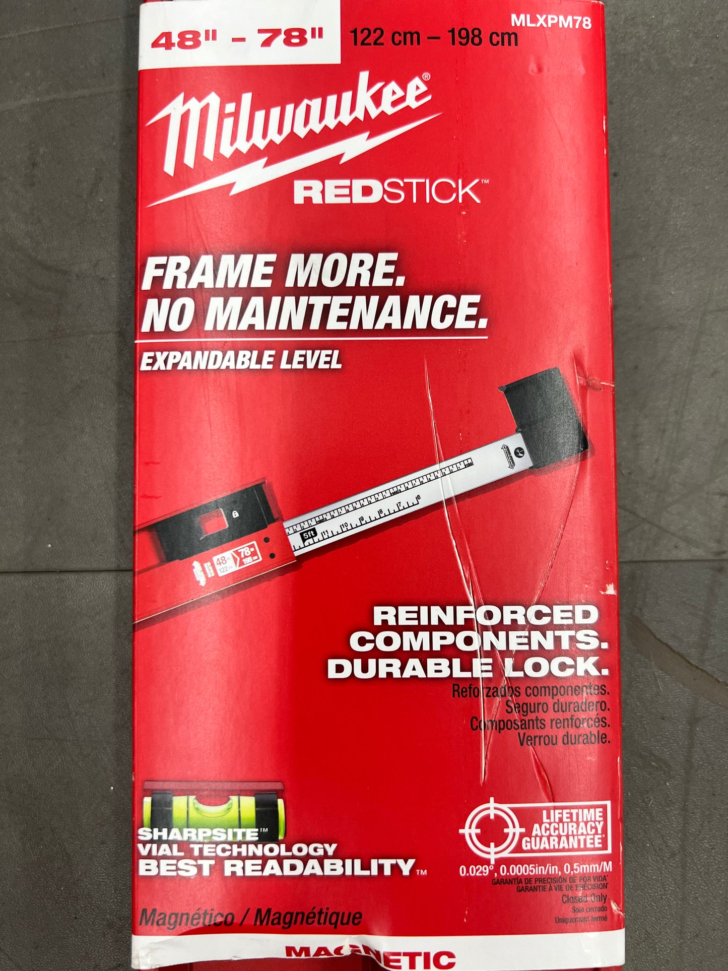 Milwaukee REDSTICK 48”-78” Magnetic Expandable Level - MLXPM78 (New)