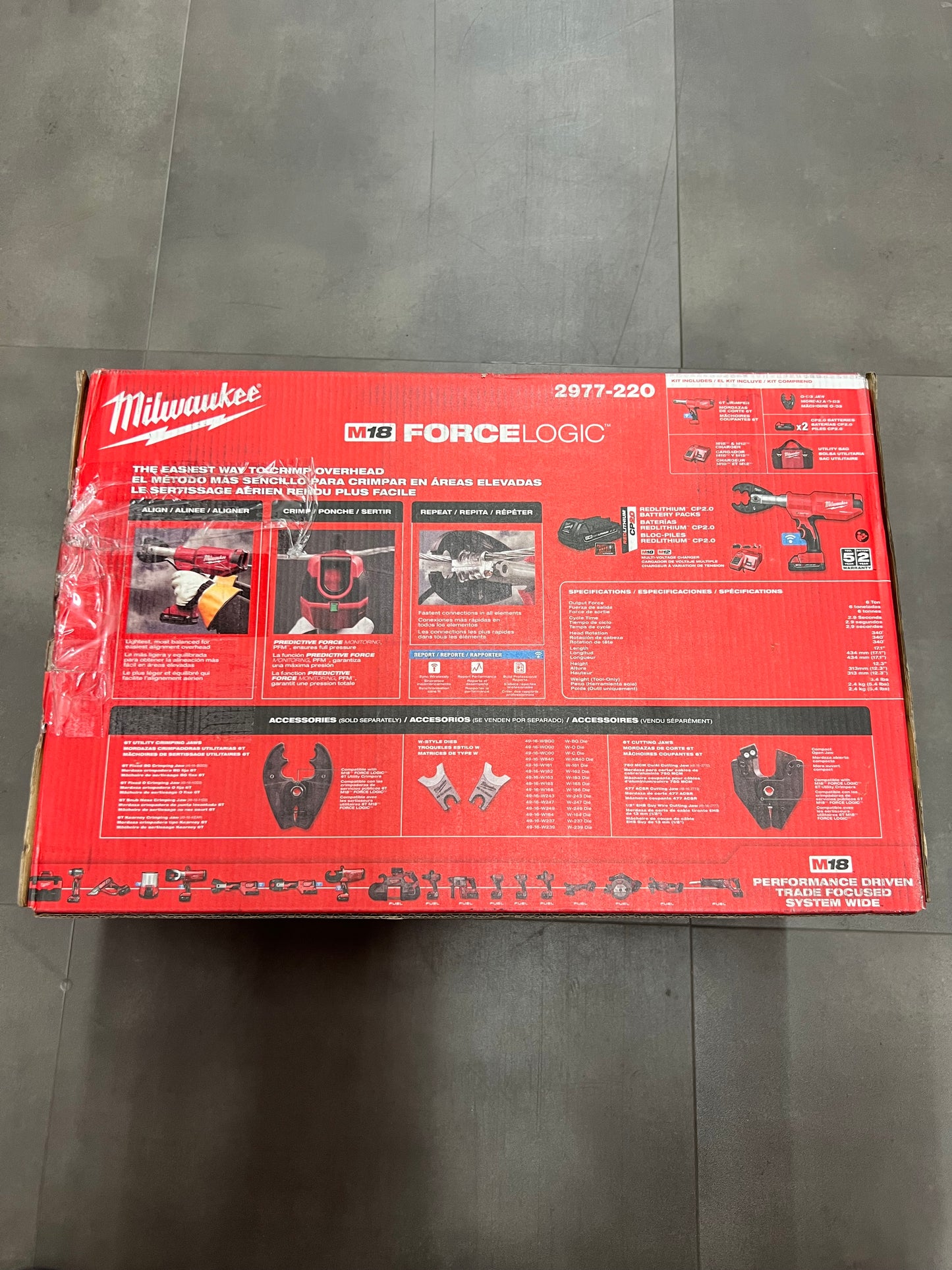 Milwaukee M18 Force Logic 6T Pistol Utility Crimper O-D3 Kit - 2977-22O (New)