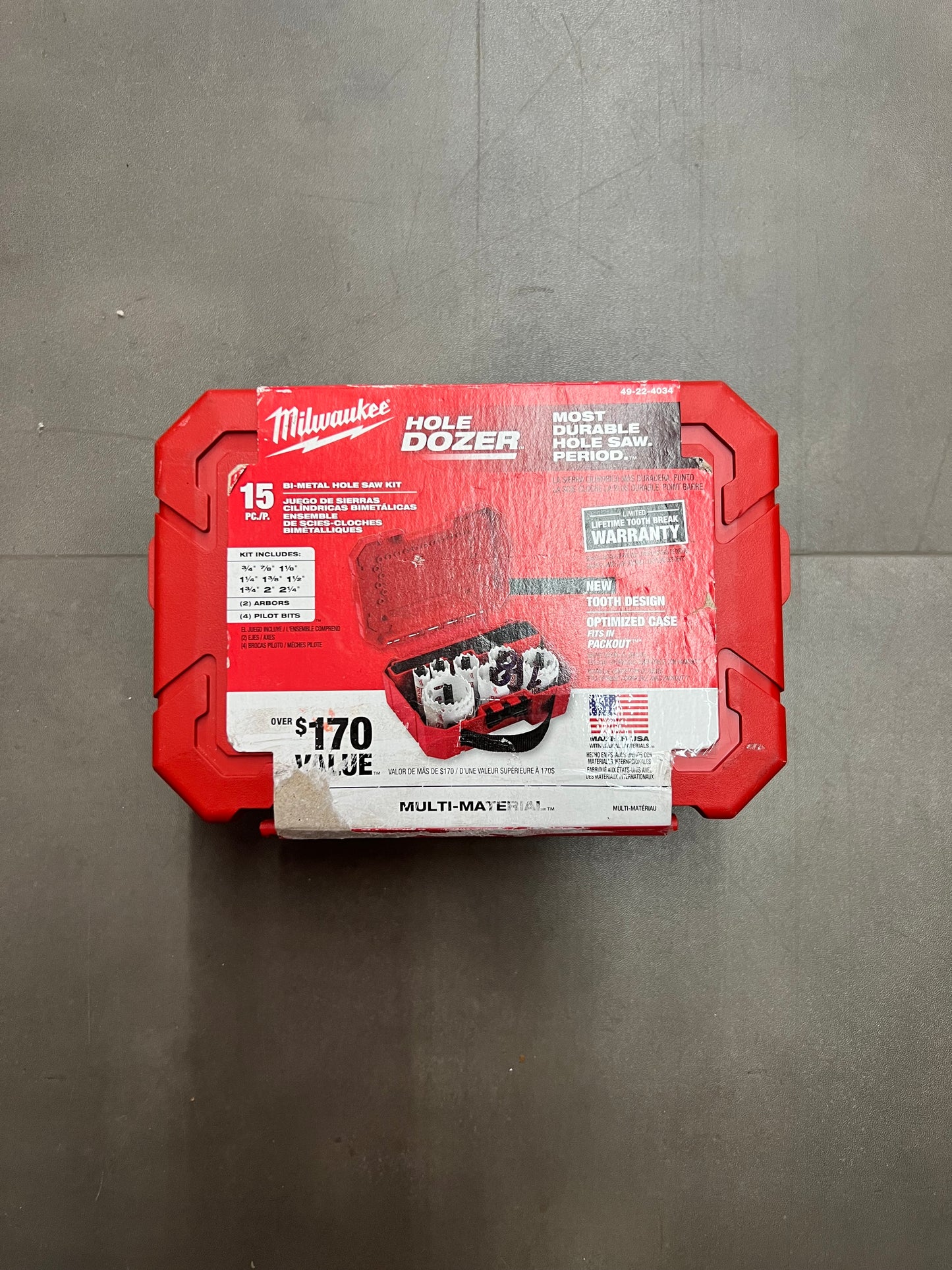Milwaukee 15pc. Bi-Metal Hole Saw Kit - 49-22-4034 (New)