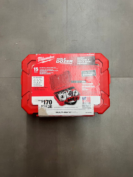 Milwaukee 15pc. Bi-Metal Hole Saw Kit - 49-22-4034 (New)