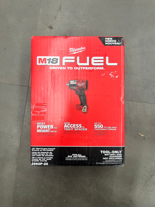 Milwaukee Fuel 1/2” Mid-Torque Impact Wrench w/ Pin Detent - 2962P-20 (New/Open)