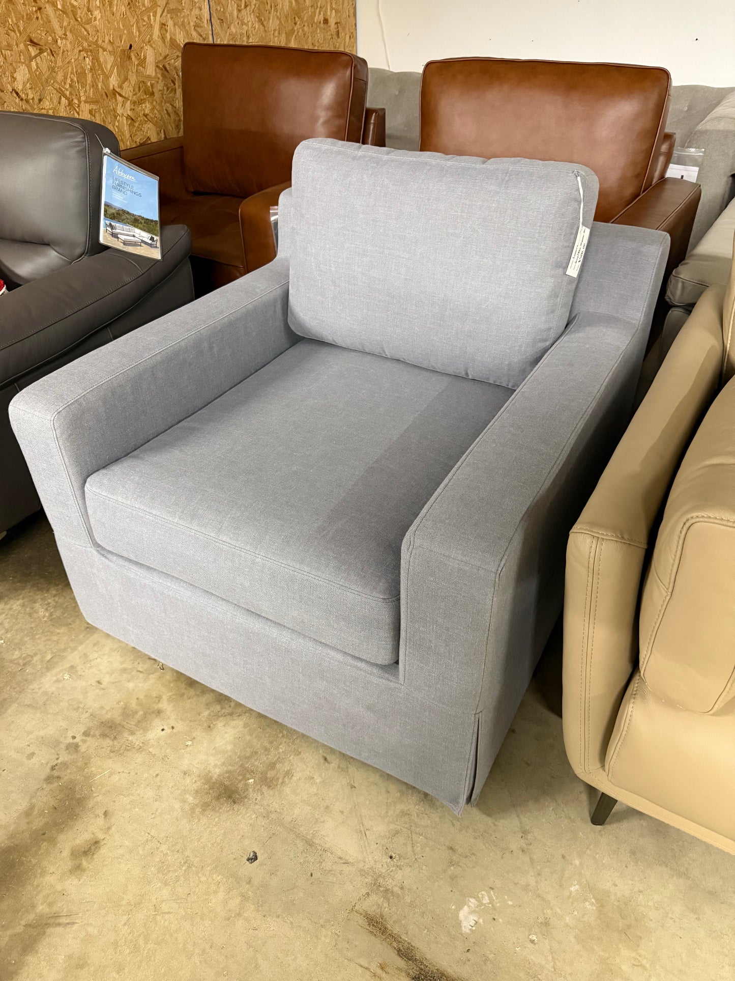 Abbyson Grey/Light Blue Slipcover Chair