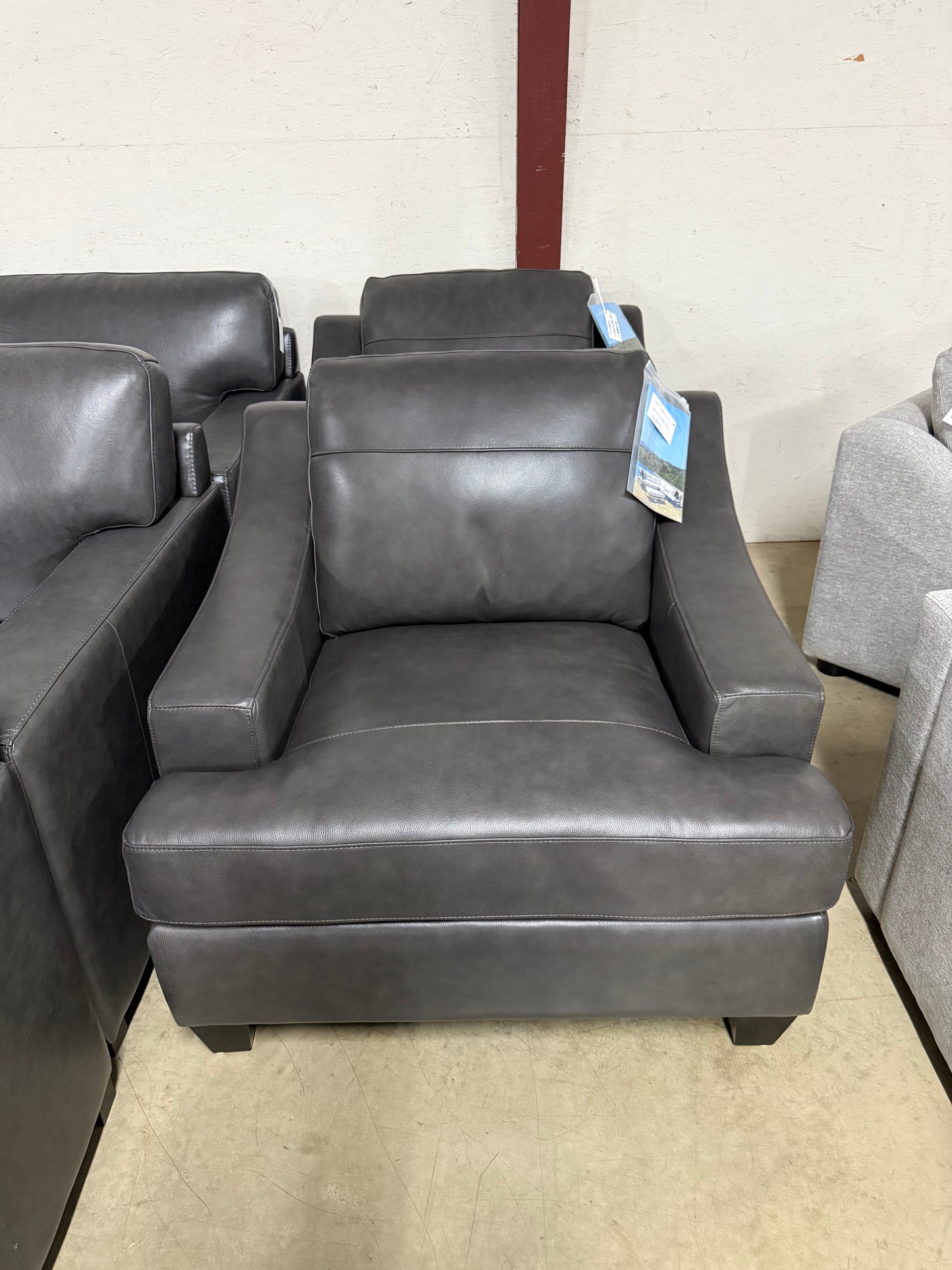 Abbyson Charcoal Gray Leather Accent Chair