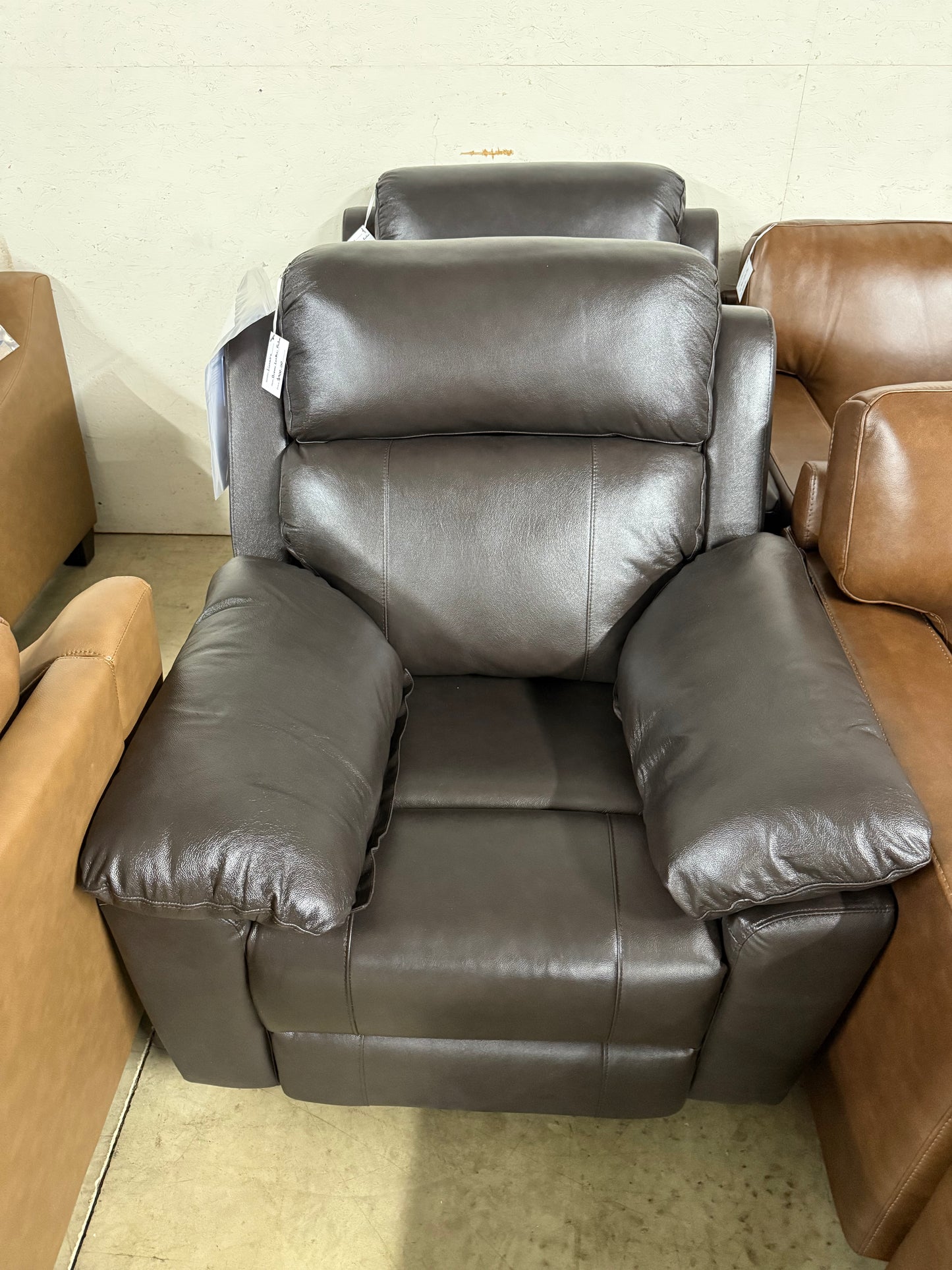 Abbyson Top Grain Brown Leather Recliner