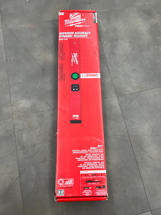 Milwaukee 24” REDSTICK Digital Level w/ Pinpoint Measurement Technology- MLDIG24 (New)