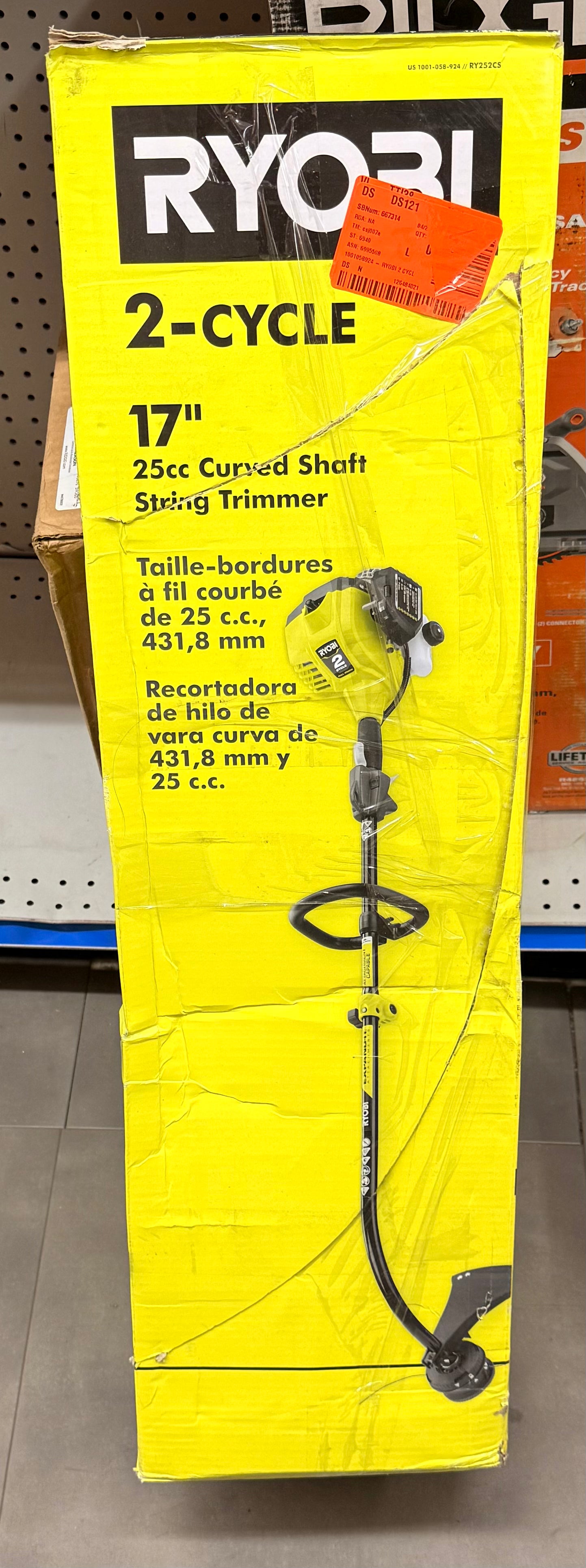 RYOBI 25 cc 2-Stroke Attachment Capable Full Crank Curved Shaft Gas String Trimmer