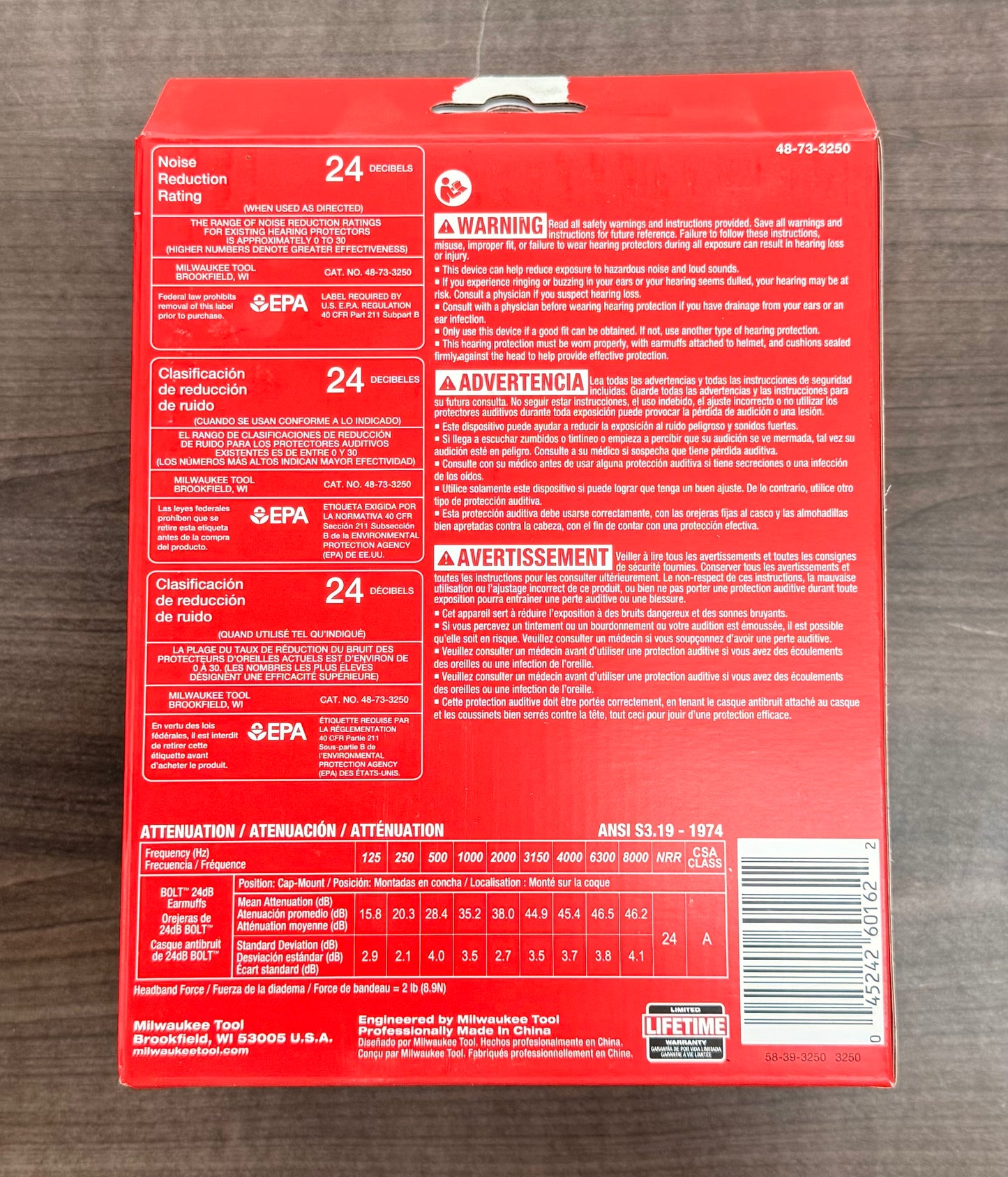 Milwaukee Adjustable Comfortable Wear with Noise Reduction