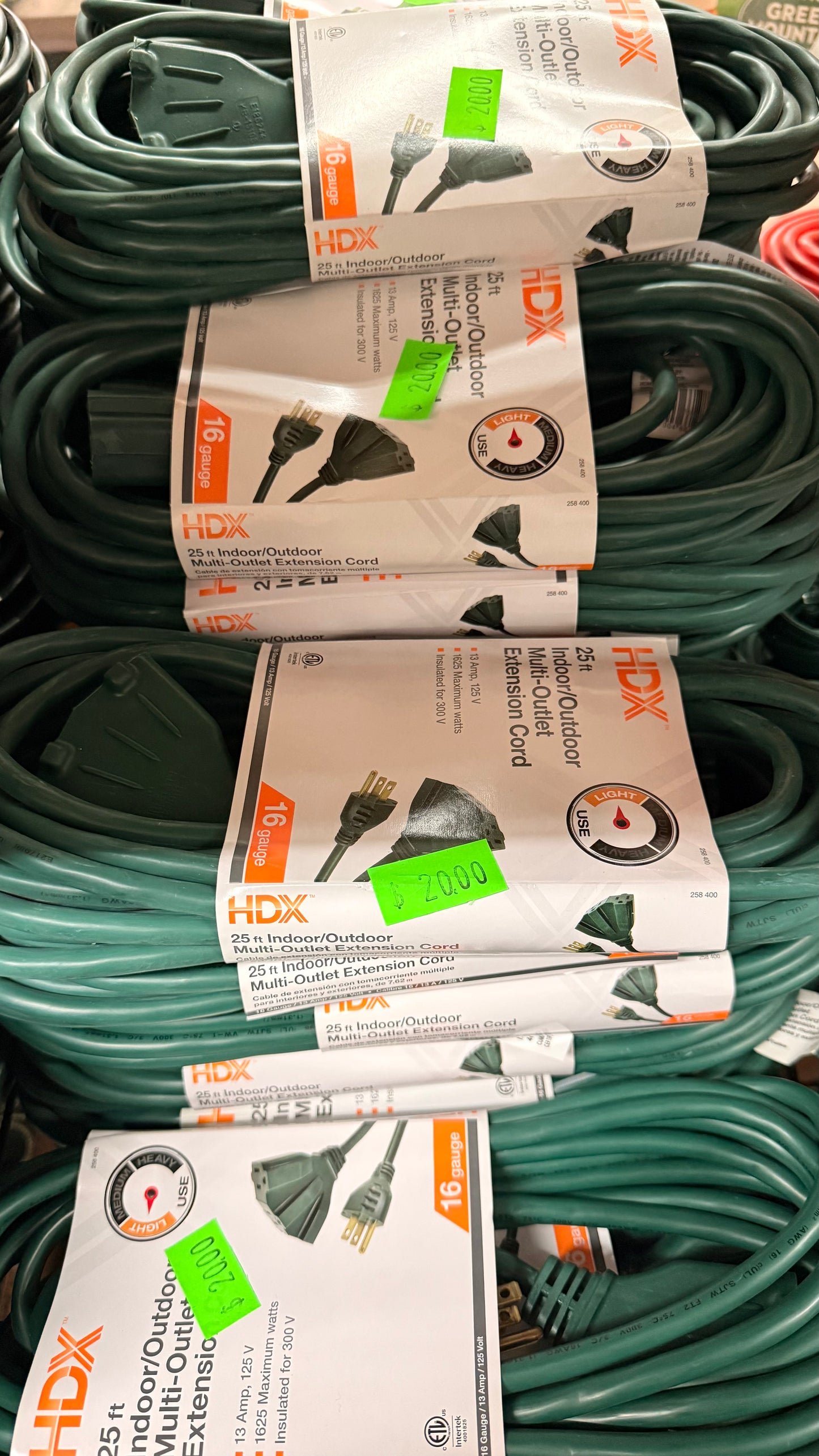 HDX 25ft Indoor/Outdoor Multi-Outlet Extension Cord