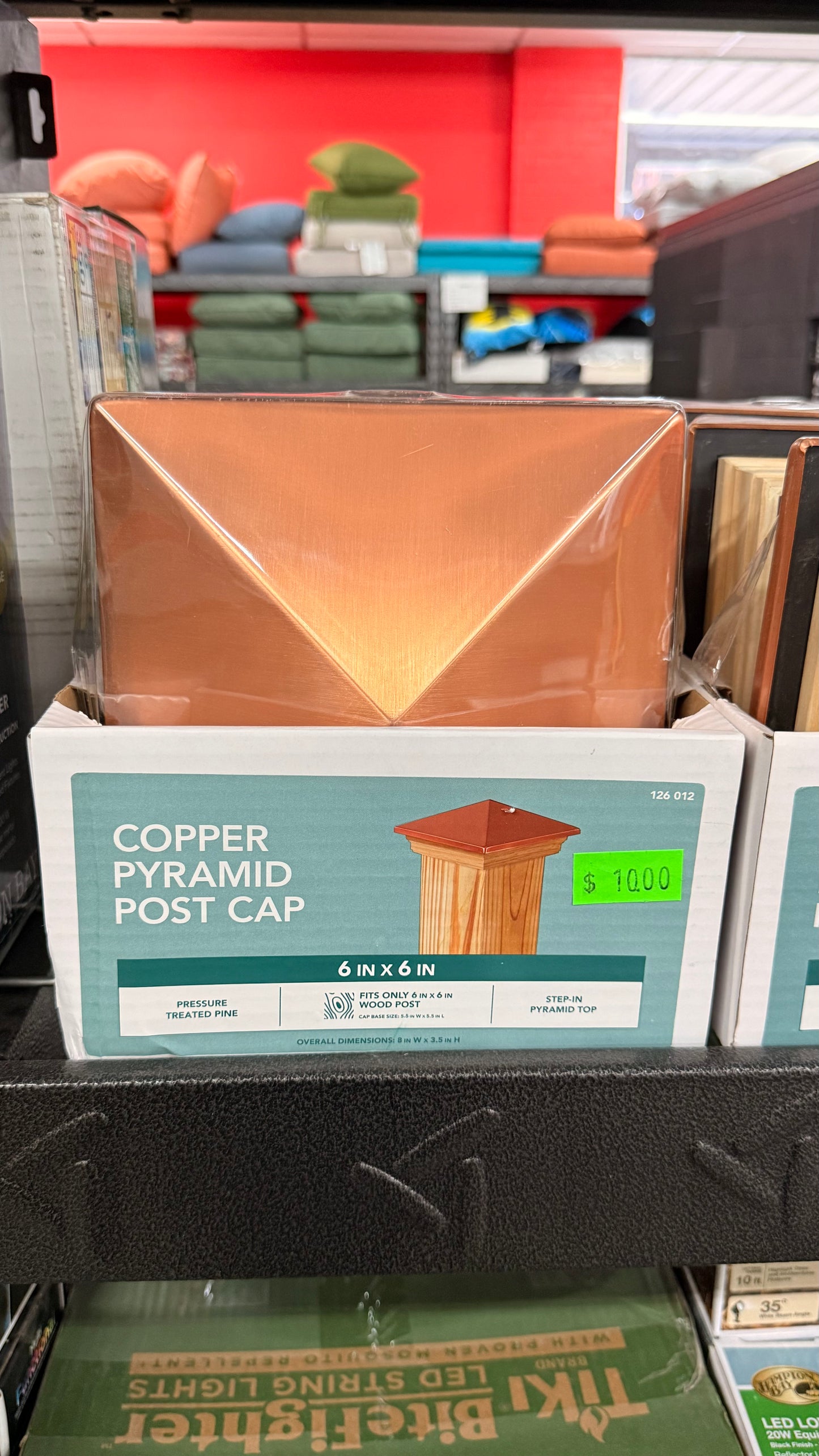 Copper Pyramid Post Cap 6x6in
