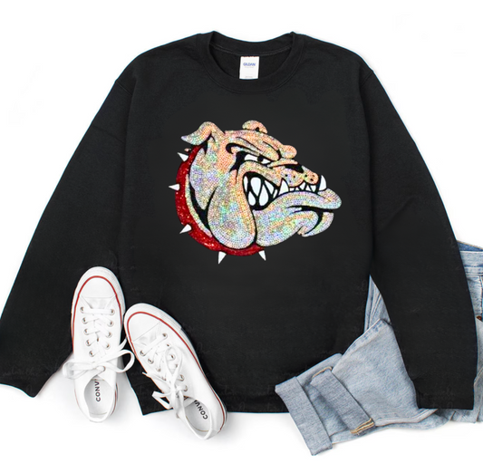 Bulldog Sequin Patch Sweatshirt
