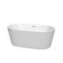 Carissa 60" Free Standing Acrylic Soaking Tub with Center Drain, Drain Assembly, and Overflow *Pick up only*