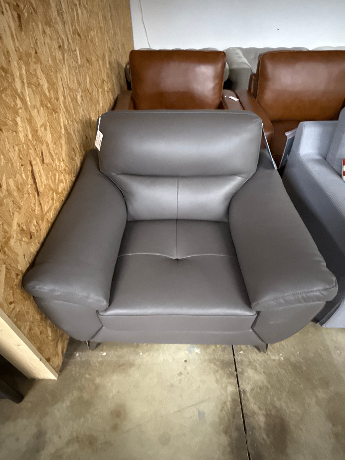 Abbyson Grey Leather Chair