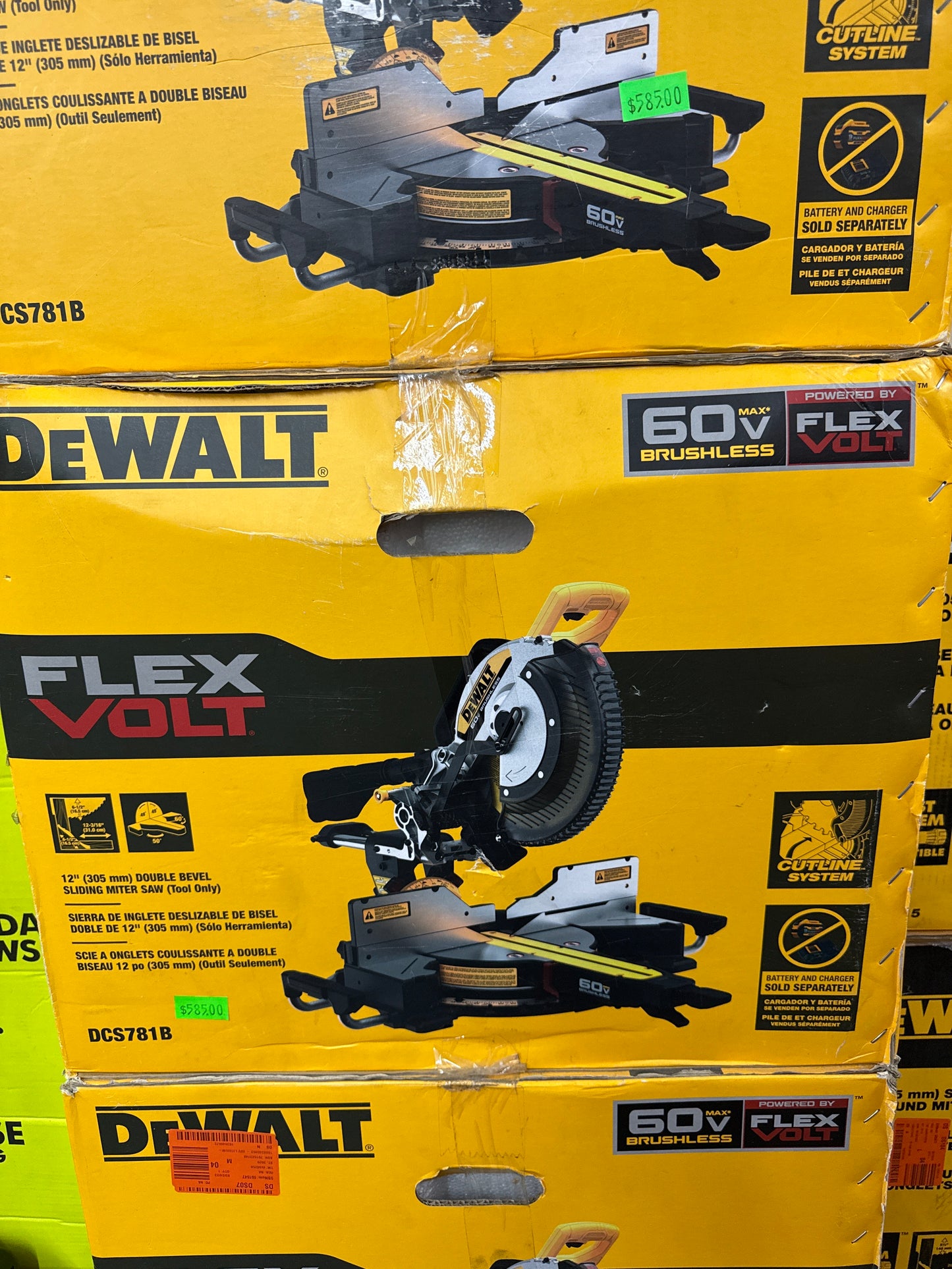 DeWALT 60V Lithium-Ion 12 in. Cordless Sliding Miter Saw (Tool Only) - DCS781B
