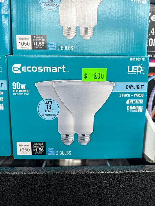 EcoSmart PAR38 LED Flood Light Bulbs – 90W Equivalent, Daylight (2-Pack) *Pick Up Only*