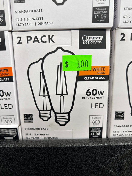FEIT Electric LED 2 Pack ST19 Bulb - Standard Base *Pick Up Only*