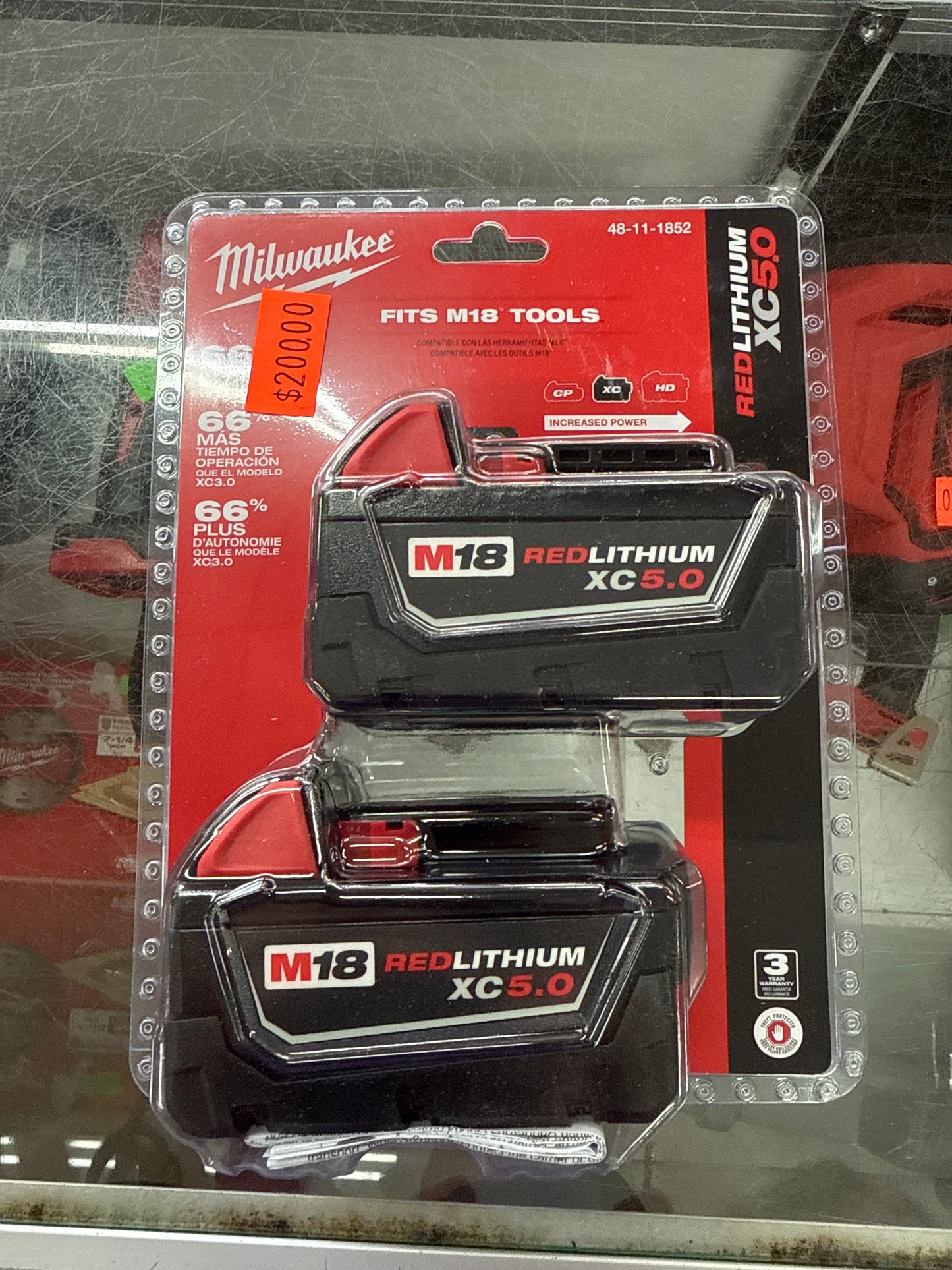 M18 18-Volt Lithium-Ion XC Extended Capacity 5.0 Ah Battery Pack (2-Pack)