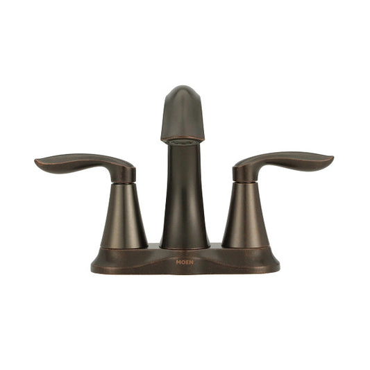 MOEN Eva Oil Rubbed Bronze 2 Handle Centerset Lavatory Faucet with Waste