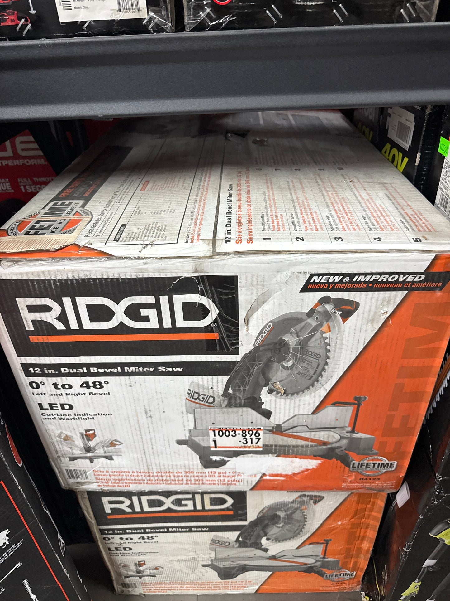 RIDGID 15 Amp Corded 12 in. Dual Bevel Miter Saw with LED Cutline Indicator