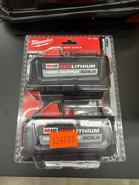 M18 18-Volt Lithium-Ion High Output 6.0Ah Battery Pack (2-Pack)