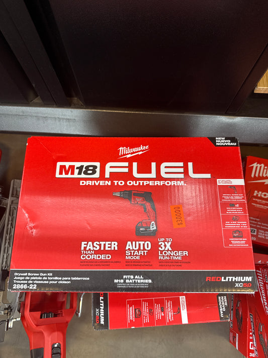M18 FUEL 18V Lithium-Ion Brushless Cordless Drywall Screw Gun Kit with (2) 5.0Ah Batteries, Charger and Tool Bag