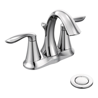 MOEN Eva 2 Handle Centerset Lavatory Faucet with Waste Cromo