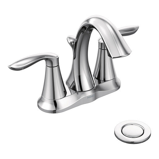 MOEN Eva 2 Handle Centerset Lavatory Faucet with Waste Cromo