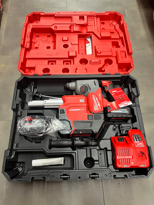 Milwaukee 1” SDS Plus Rotary Hammer & HammerVac Dedicated Dust Extractor Kit - 2912-22DE (New)