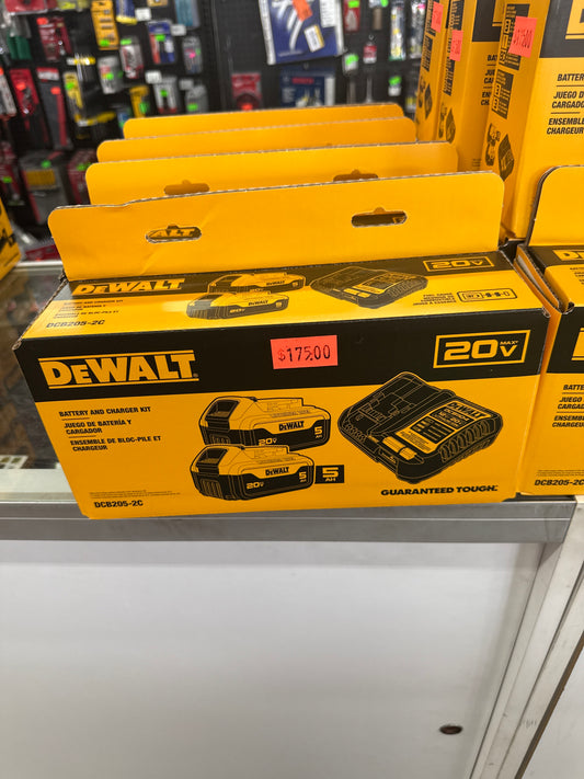 20V MAX Lithium-Ion Battery Starter Kit with 5.0 Ah Batteries (2-Pack) and Charger