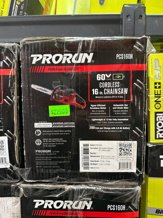 PRORUN 60V MAX LITHIUM Cordless 16-in Chainsaw - PCS160H